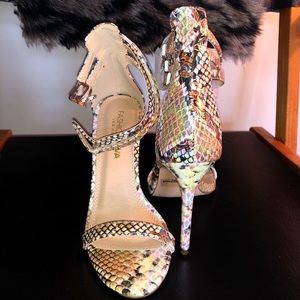 Fashion Nova Metallic Snakeskin Print heel